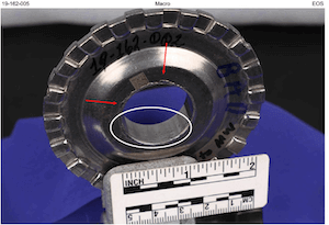 Transmission made from flat roll showcasing imperfection.